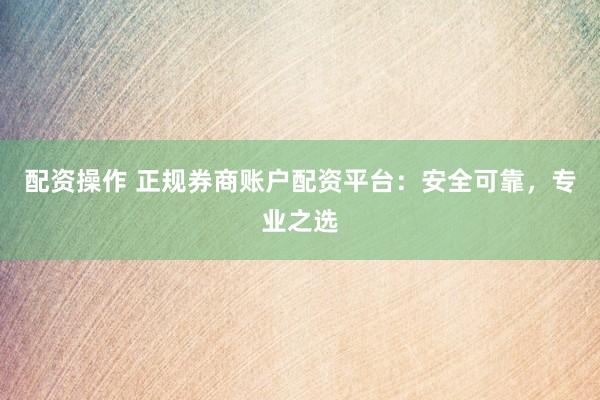 配资操作 正规券商账户配资平台：安全可靠，专业之选