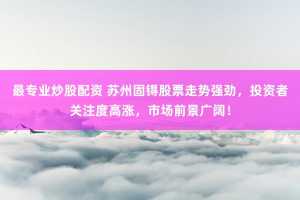 最专业炒股配资 苏州固锝股票走势强劲，投资者关注度高涨，市场前景广阔！