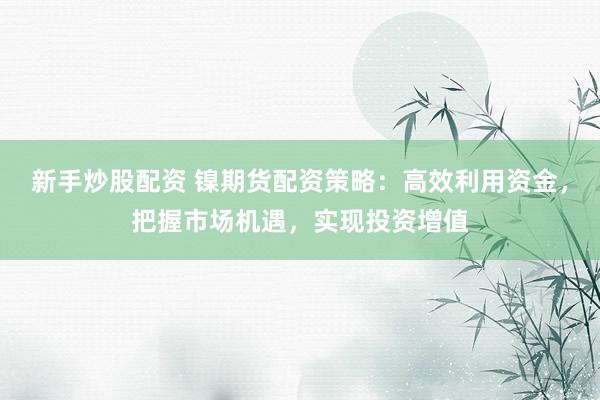 新手炒股配资 镍期货配资策略：高效利用资金，把握市场机遇，实现投资增值