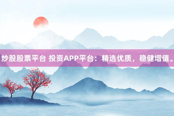 炒股股票平台 投资APP平台：精选优质，稳健增值。