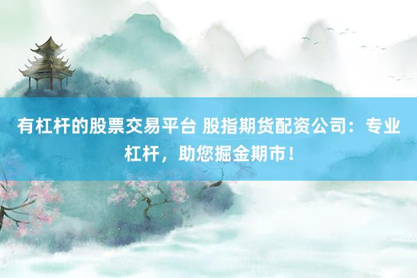有杠杆的股票交易平台 股指期货配资公司：专业杠杆，助您掘金期市！