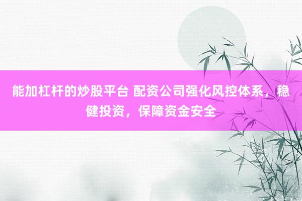 能加杠杆的炒股平台 配资公司强化风控体系，稳健投资，保障资金安全