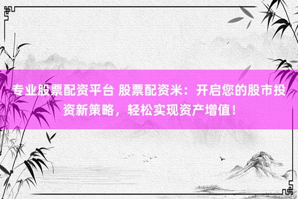 专业股票配资平台 股票配资米：开启您的股市投资新策略，轻松实现资产增值！