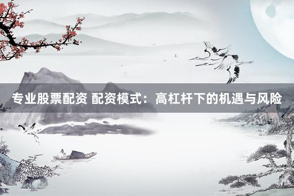 专业股票配资 配资模式：高杠杆下的机遇与风险