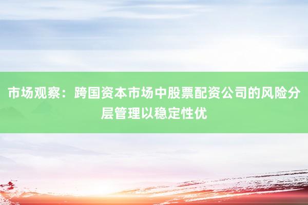 市场观察：跨国资本市场中股票配资公司的风险分层管理以稳定性优