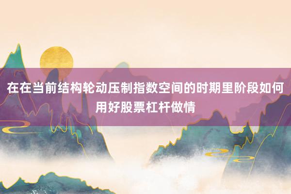 在在当前结构轮动压制指数空间的时期里阶段如何用好股票杠杆做情