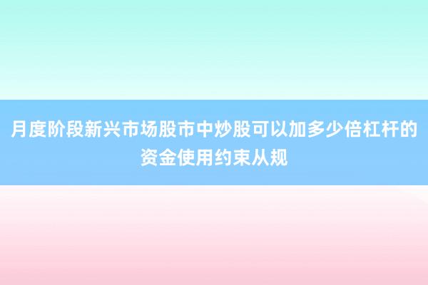 月度阶段新兴市场股市中炒股可以加多少倍杠杆的资金使用约束从规
