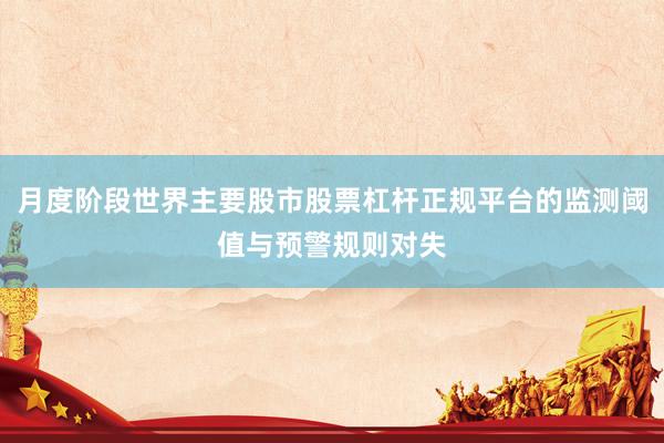 月度阶段世界主要股市股票杠杆正规平台的监测阈值与预警规则对失