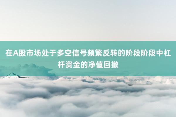 在A股市场处于多空信号频繁反转的阶段阶段中杠杆资金的净值回撤
