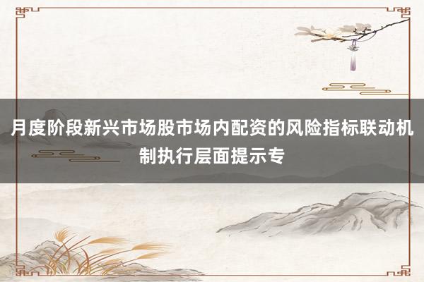 月度阶段新兴市场股市场内配资的风险指标联动机制执行层面提示专