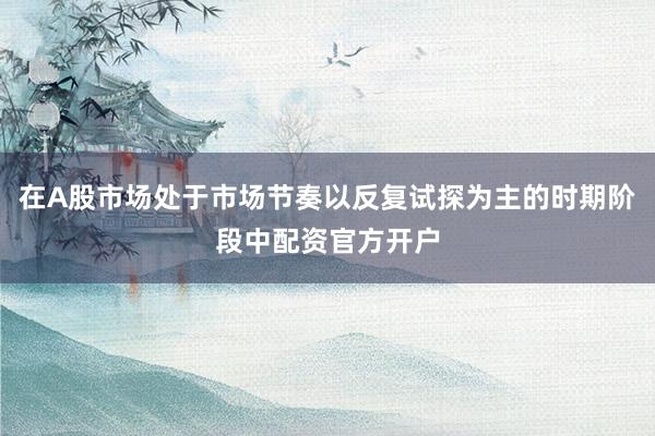 在A股市场处于市场节奏以反复试探为主的时期阶段中配资官方开户