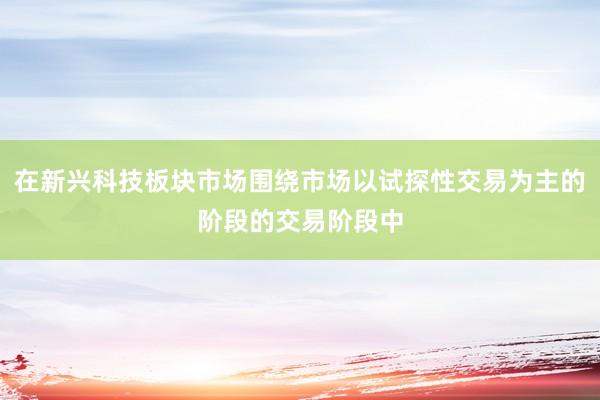 在新兴科技板块市场围绕市场以试探性交易为主的阶段的交易阶段中