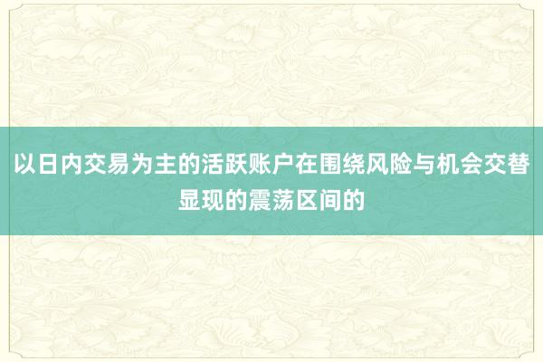 以日内交易为主的活跃账户在围绕风险与机会交替显现的震荡区间的