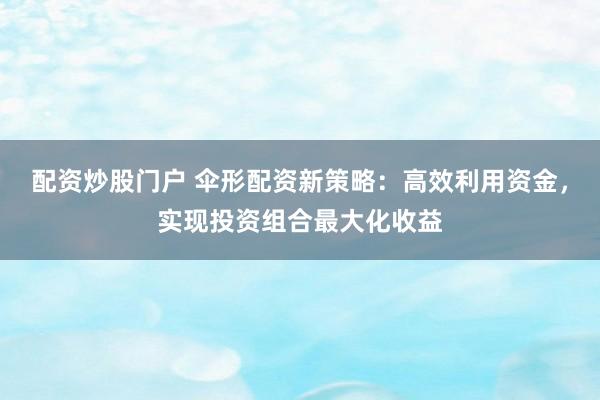 配资炒股门户 伞形配资新策略：高效利用资金，实现投资组合最大化收益